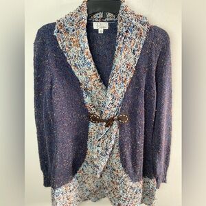 Women's Blue and Multicolor Sweater